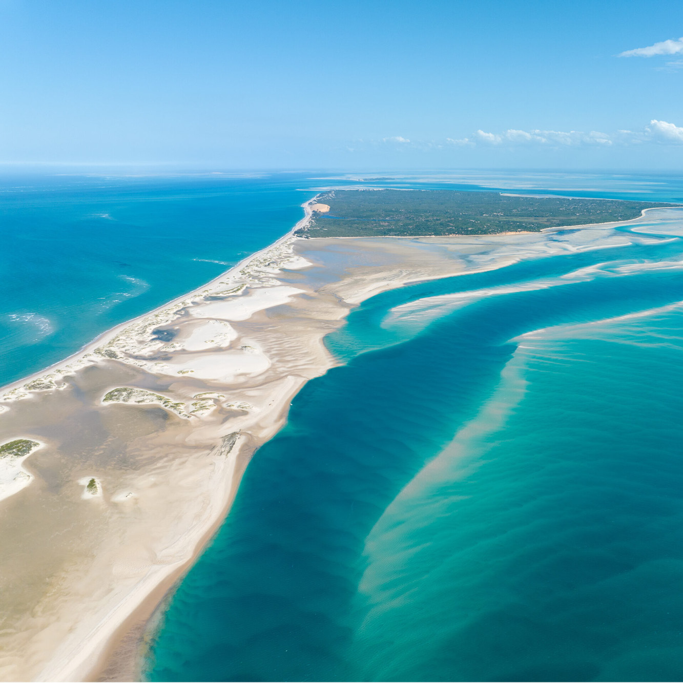 Benguerra Island ocean dune aerial
